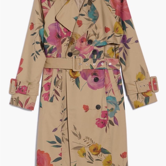 Avec Les Filles Floral Trench Coat - Picture 6 of 8